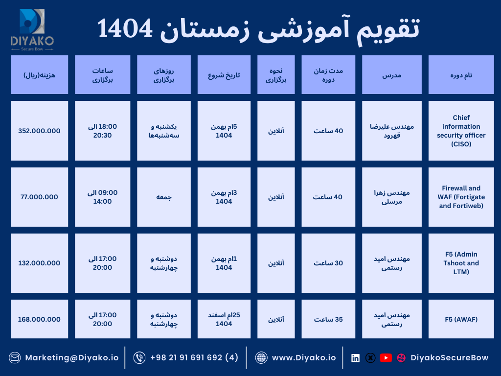 تقویم آموزشی زمستان 1404